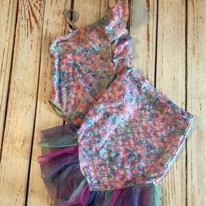Mermaid Scales Kids Swim One Piece and cover up